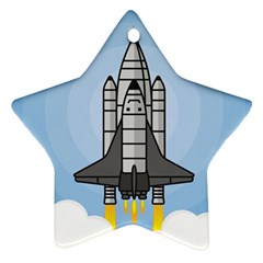 Rocket Shuttle Spaceship Science Star Ornament (two Sides)