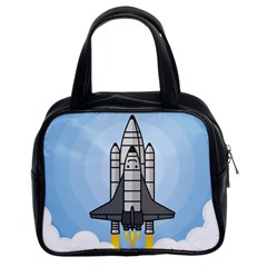 Rocket Shuttle Spaceship Science Classic Handbag (two Sides)