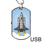 Rocket Shuttle Spaceship Science Dog Tag USB Flash (Two Sides) Front