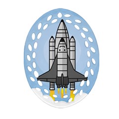 Rocket Shuttle Spaceship Science Ornament (oval Filigree)