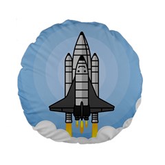 Rocket Shuttle Spaceship Science Standard 15  Premium Round Cushions