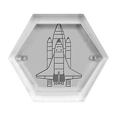 Rocket Shuttle Spaceship Science Hexagon Wood Jewelry Box by Sarkoni