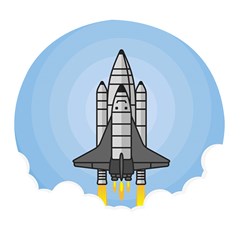 Rocket Shuttle Spaceship Science Pop Socket