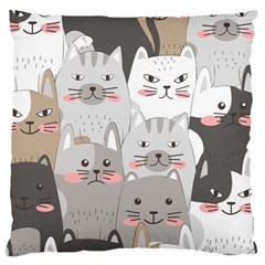 Cute Cats Seamless Pattern Large Cushion Case (one Side)