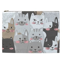 Cute Cats Seamless Pattern Cosmetic Bag (xxl)