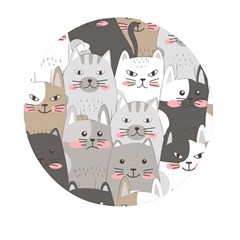 Cute Cats Seamless Pattern Mini Round Pill Box (pack Of 5) by Sarkoni