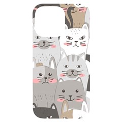 Cute Cats Seamless Pattern Iphone 14 Pro Max Black Uv Print Case by Sarkoni