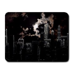 City Night Moon Skyline Skyscraper Small Mousepad by Grandong