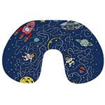 Cat Cosmos Cosmonaut Rocket Travel Neck Pillow Back