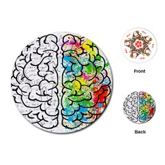 Brain Mind Psychology Idea Drawing Playing Cards Single Design (Round)