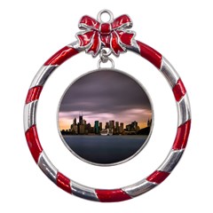 Sydney Australia Travel Oceania Metal Red Ribbon Round Ornament by Grandong