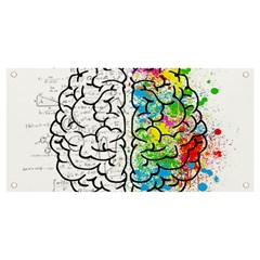 Brain Mind Psychology Idea Drawing Banner and Sign 4  x 2 