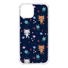 Cute Astronaut Cat With Star Galaxy Elements Seamless Pattern Iphone 14 Tpu Uv Print Case by Grandong