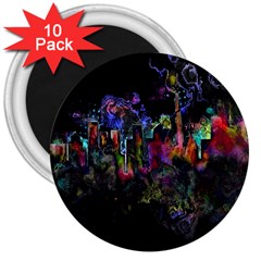 Grunge Paint Splatter Splash Ink 3  Magnets (10 Pack)  by Grandong