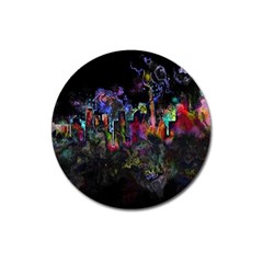 Grunge Paint Splatter Splash Ink Magnet 3  (round)