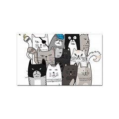 Cute Cat Hand Drawn Cartoon Style Sticker Rectangular (100 Pack)