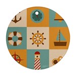 Nautical Elements Collection Round Ornament (Two Sides) Front