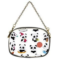 Playing Pandas Cartoons Chain Purse (two Sides) by Apen