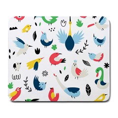 Vector Set Isolates With Cute Birds Scandinavian Style Large Mousepad by Apen