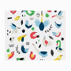 Vector Set Isolates With Cute Birds Scandinavian Style Small Glasses Cloth (2 Sides) by Apen
