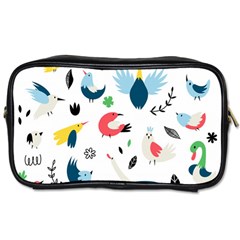 Vector Set Isolates With Cute Birds Scandinavian Style Toiletries Bag (two Sides) by Apen