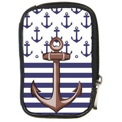 Anchor Background Design Compact Camera Leather Case