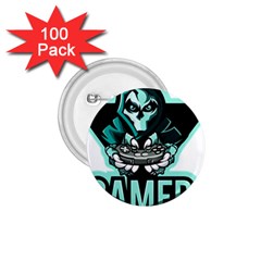 Gamer Illustration Gamer Video Game Logo 1 75  Buttons (100 Pack)  by Sarkoni