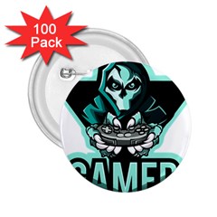 Gamer Illustration Gamer Video Game Logo 2.25  Buttons (100 pack) 