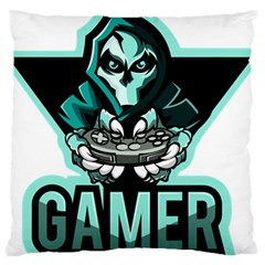 Gamer Illustration Gamer Video Game Logo Large Cushion Case (two Sides)