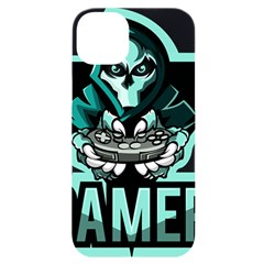 Gamer Illustration Gamer Video Game Logo Iphone 14 Plus Black Uv Print Case