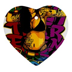 Xtreme Skateboard Graffiti Heart Ornament (two Sides)