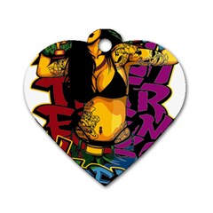 Xtreme Skateboard Graffiti Dog Tag Heart (two Sides)