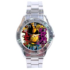 Xtreme Skateboard Graffiti Stainless Steel Analogue Watch