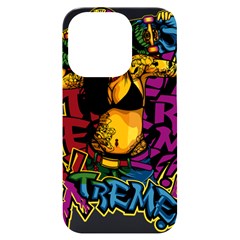 Xtreme Skateboard Graffiti Iphone 14 Pro Black Uv Print Case by Sarkoni