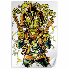 Cowboy Skeleton With Gun Illustration Canvas 12  X 18 