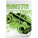 Monster Truck Illustration Green Car Canvas 20  x 30  19.62 x28.9  Canvas - 1