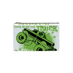 Monster Truck Illustration Green Car Cosmetic Bag (small)