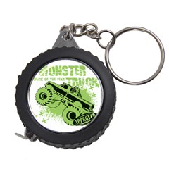 Monster Truck Illustration Green Car Measuring Tape