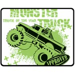 Monster Truck Illustration Green Car Fleece Blanket (Medium) 60 x50  Blanket Front