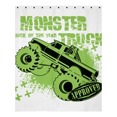 Monster Truck Illustration Green Car Shower Curtain 60  X 72  (medium) 