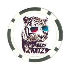 Krazy Katz 3d Tiger Roar Animal Poker Chip Card Guard