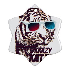 Krazy Katz 3d Tiger Roar Animal Snowflake Ornament (two Sides)