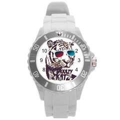 Krazy Katz 3d Tiger Roar Animal Round Plastic Sport Watch (l)