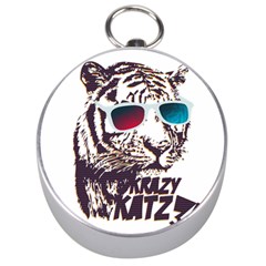 Krazy Katz 3d Tiger Roar Animal Silver Compasses