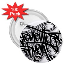 Hip Hop Music Drawing Art Graffiti 2 25  Buttons (100 Pack)  by Sarkoni