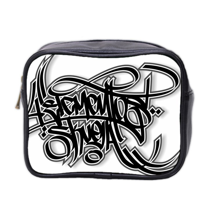 Hip Hop Music Drawing Art Graffiti Mini Toiletries Bag (Two Sides)