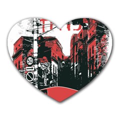 Cars City Fear This Poster Heart Mousepad