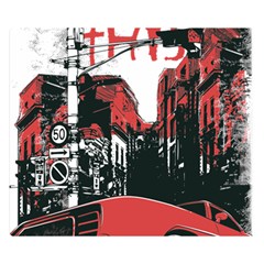 Cars City Fear This Poster Premium Plush Fleece Blanket (small) by Sarkoni