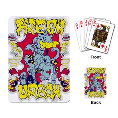 Fresh Urban Cartoon Monster Illustration Cartoon Character Text Playing Cards Single Design (rectangle)