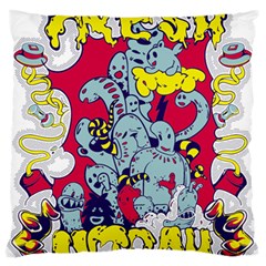 Fresh Urban Cartoon Monster Illustration Cartoon Character Text Standard Premium Plush Fleece Cushion Case (two Sides)